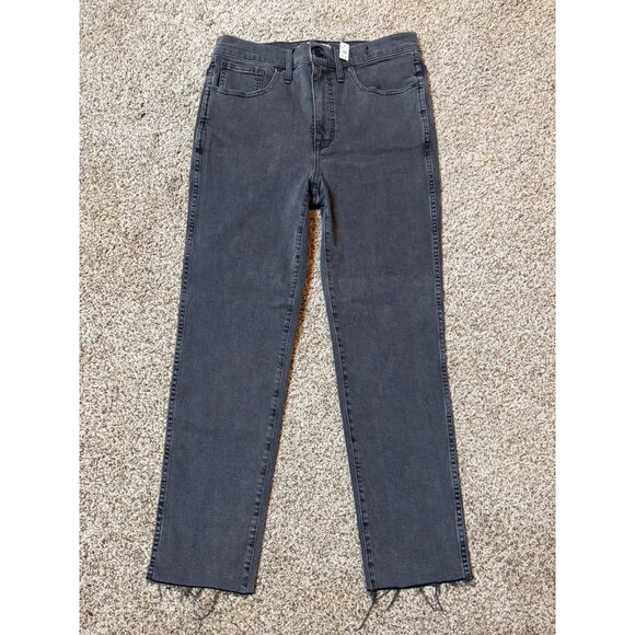 NEW Madewell Stovepipe High-Rise Fray Distressed Ankle Fade Black Stretch Jeans - Picture 5 of 14